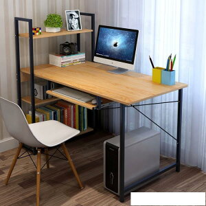 電腦桌臺式家用經濟型書桌簡約現代學生寫字桌子臥室簡易書架組合