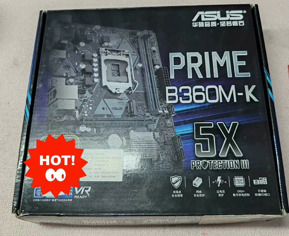華碩PRIME B360M-K主機板 箱說齊全 箱碼合一 庫存現貨 電腦主機板 電腦零件 電競主機板 組裝電腦 主機板批發
