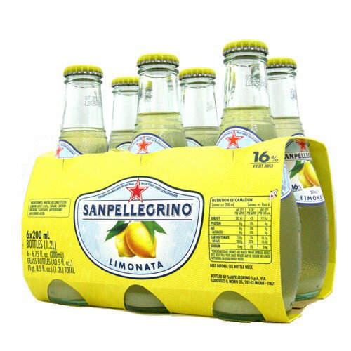 S.Pellegrino 聖沛黎洛 氣泡水果水(萊姆口味)200mlX24瓶X箱(玻璃瓶)旋轉即開瓶