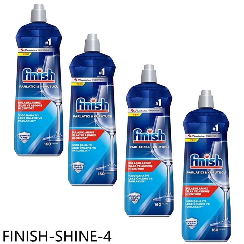 全館領券再折★FINISH【FINISH-SHINE-4】光潔潤800ml亮潔劑4入組洗碗機配件