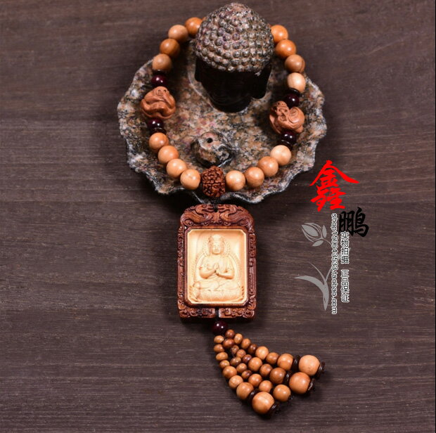 桃木汽車掛件保平安符生肖屬羊猴者本命佛大日如來汽車掛飾 4