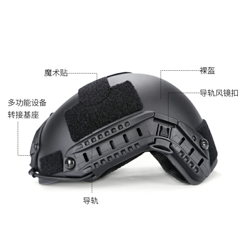 快速反應多功能頭盔頭罩騎行CS防護鋼盔帽二級頭裝備偽裝布盔布套 1