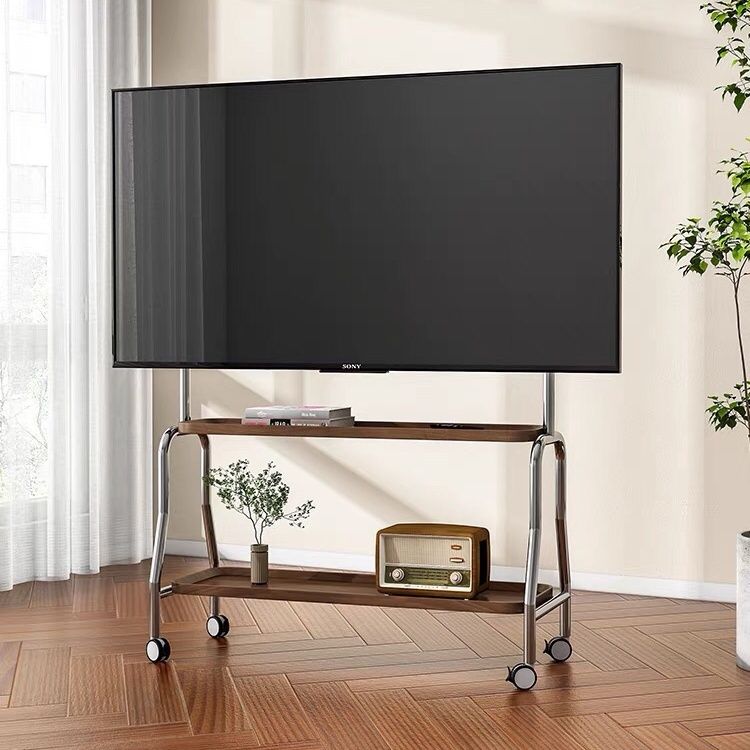電視落地支架可移動不銹鋼立式帶輪小戶客廳臥室43-75寸通用掛架