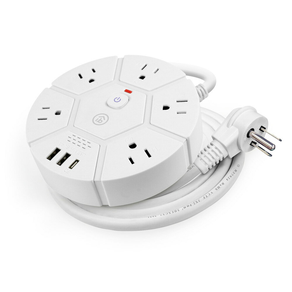 aibo PD快充20W 3孔1切5座 1.8米延長線【九乘九購物網】
