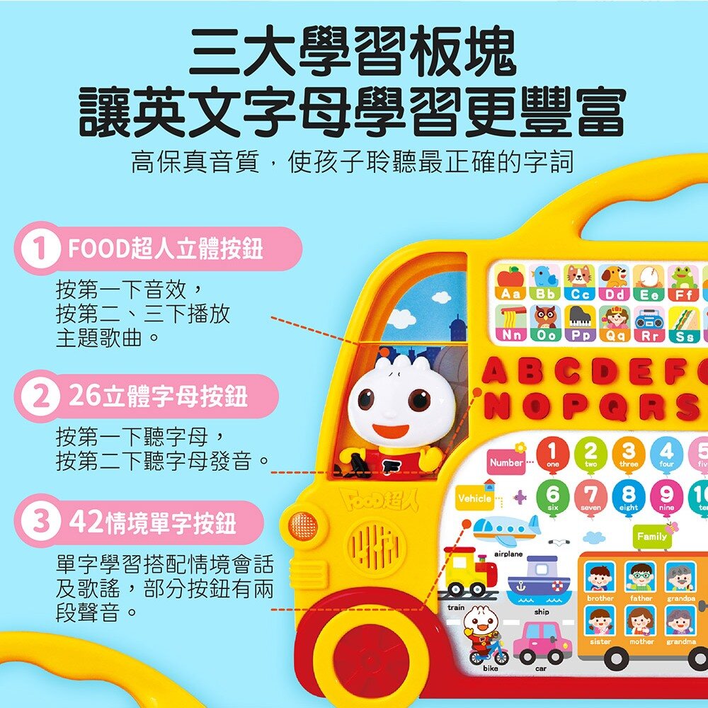 媽媽買 FOOD超人-學習巴士 風車寶貝 FOOD超人 ABC學習巴士 ㄅㄆㄇ學習巴士 ABC ㄅㄆㄇ 3