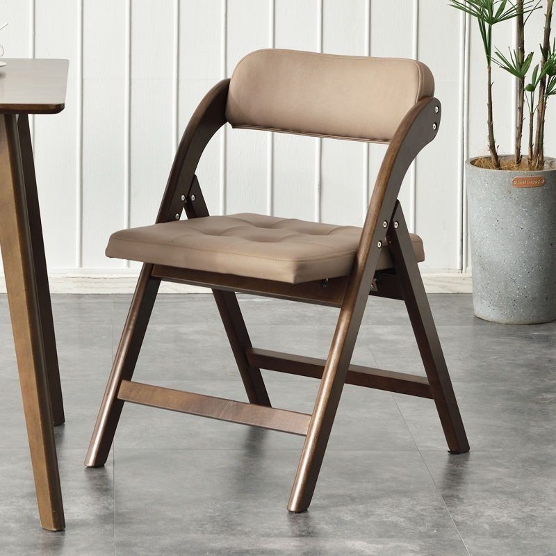 實木可折疊椅子家用餐椅客廳陽臺軟包沙發椅靠背椅子可疊放辦公椅