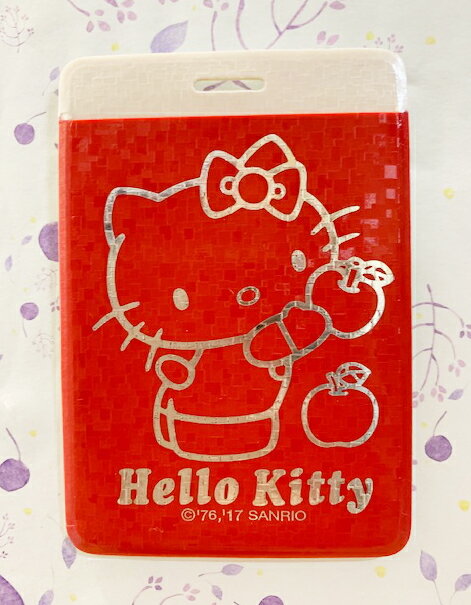 【震撼精品百貨】Hello Kitty 凱蒂貓 KITTY日本SANRIO三麗鷗 證件套-紅Apple*96297 震撼日式精品百貨