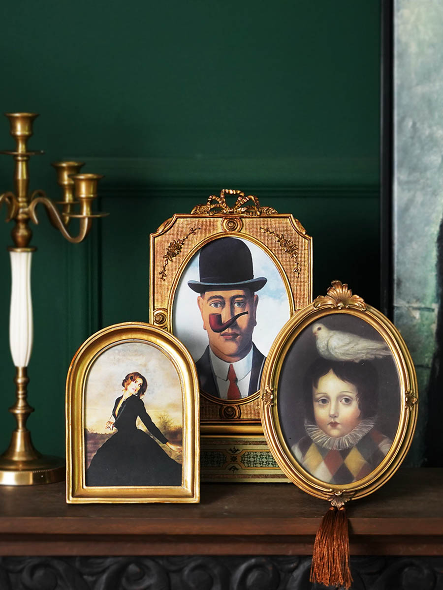 費靈家居歐式宮廷風格復古懷舊創意擺臺組合相框 古典照片墻裝飾