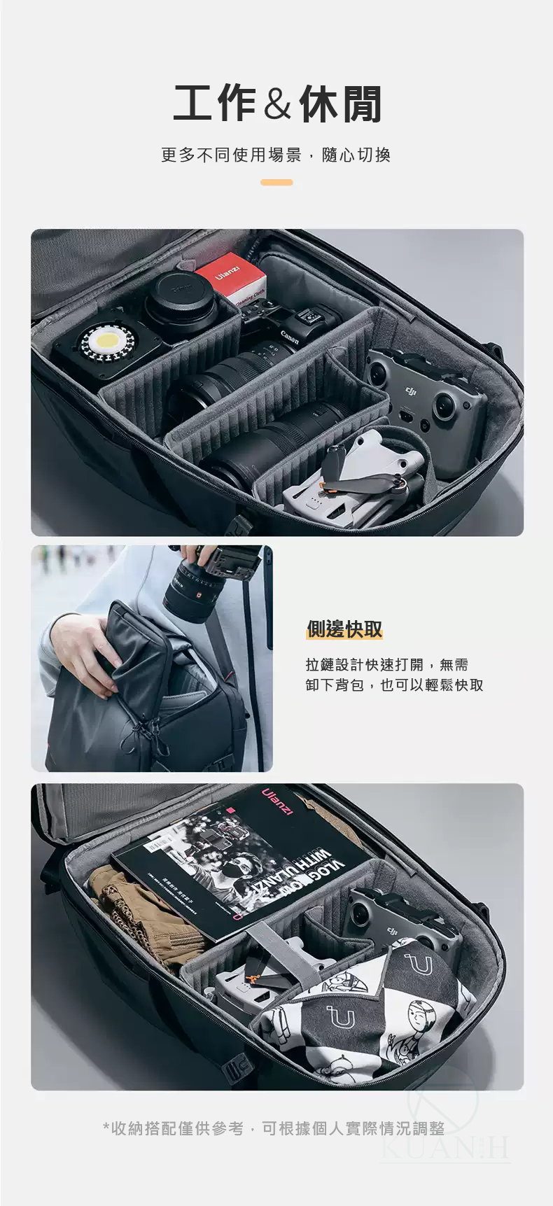 免運 Ulanzi BP09 22L 城市系列雙肩後背相機包 快取 防潑水 單眼收納 鏡頭收納 攝影包 攝影後背包｜領券最高折$220 2