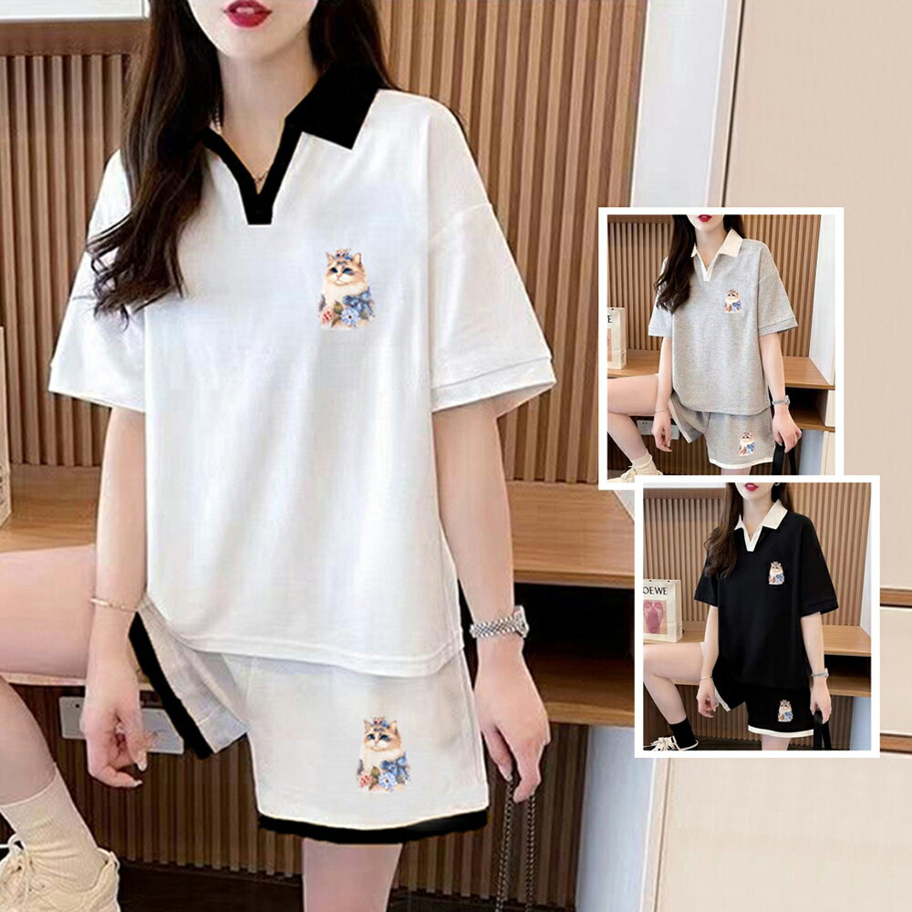 ＊ORead＊休閒運動短袖T恤短褲套裝兩件套(3色M~XL)