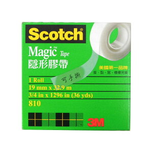 3M Scotch 隱形膠帶 可書寫 可手撕 19mm x 32.9M /個 810-3/4