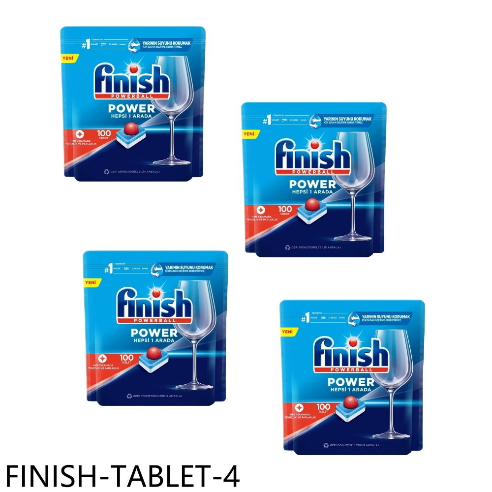 APP下單4%點數★FINISH【FINISH-TABLET-4】洗碗錠400入全效合一洗碗塊洗滌球4盒組洗碗機配件