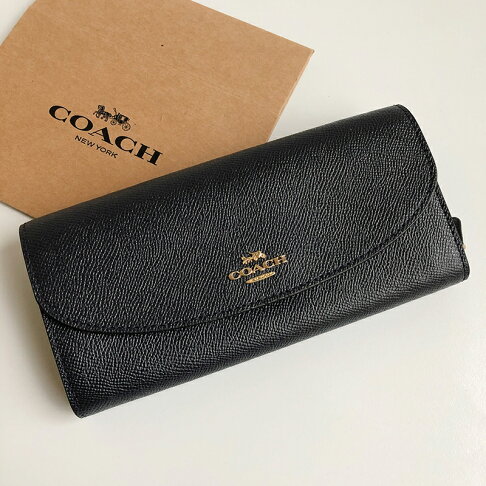 美國百分百 全新真品 Coach 54009 長夾女款皮夾皮包馬車信封式皮夾logo 深藍 黑色j574 美國百分百 Rakuten樂天市場
