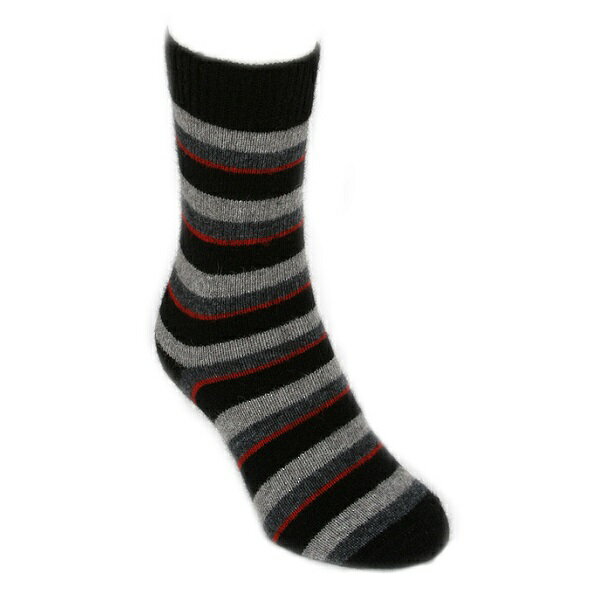 多彩條紋【紅炭灰黑】紐西蘭貂毛羊毛襪保暖襪 冬季保暖襪休閒襪男用女用