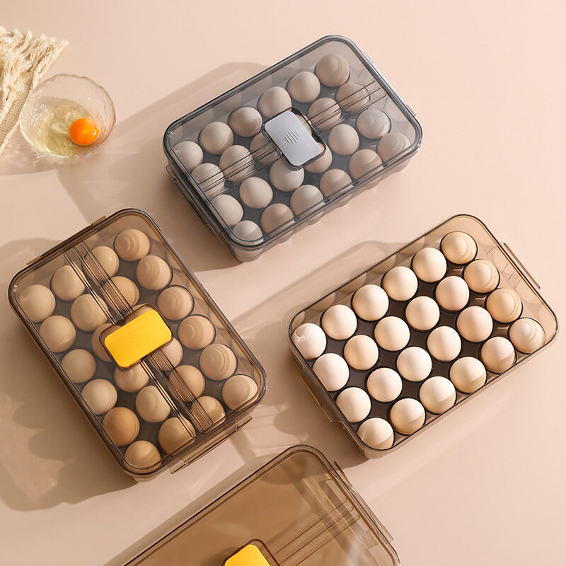雞蛋保鮮盒 多功能冰箱收納盒圓形高檔多格放雞蛋收納神器