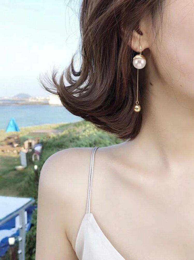 耳環 2019大珍珠耳環女長款夸張韓國氣質流蘇時尚歐美耳墜網紅新款耳釘 曼慕衣櫃