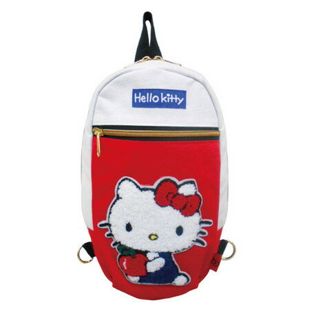 大賀屋 日貨 Hello Kitty 側揹包 包包 小包 女包 揹包 腰包 刺繡 三麗鷗 kt 正版 J00015865