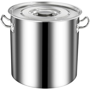 湯桶 加厚導磁復底304不鏽鋼湯鍋帶蓋電磁爐湯桶鹵肉廚房商用復合底桶【MJ18874】