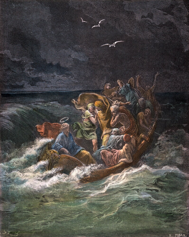 Posterazzi: Jesus Stilling The Tempest N(Mark 439) Color Engraving ...