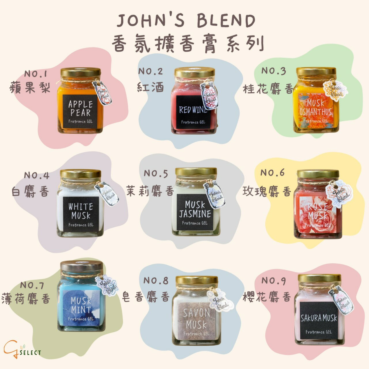 🔥日本 John's Blend 居家香氛膏 多款香氣 白麝香/茉莉/蘋果梨/ 香氛膏 快速出貨🔥