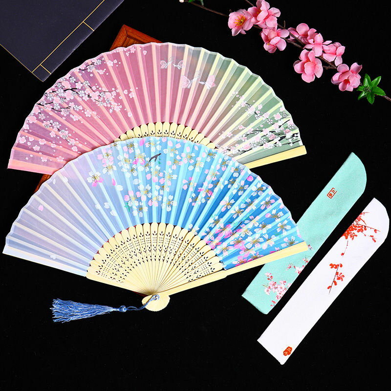扇子摺扇中國風女式學生古風流蘇夏季隨身攜帶古裝古代漢服小竹扇