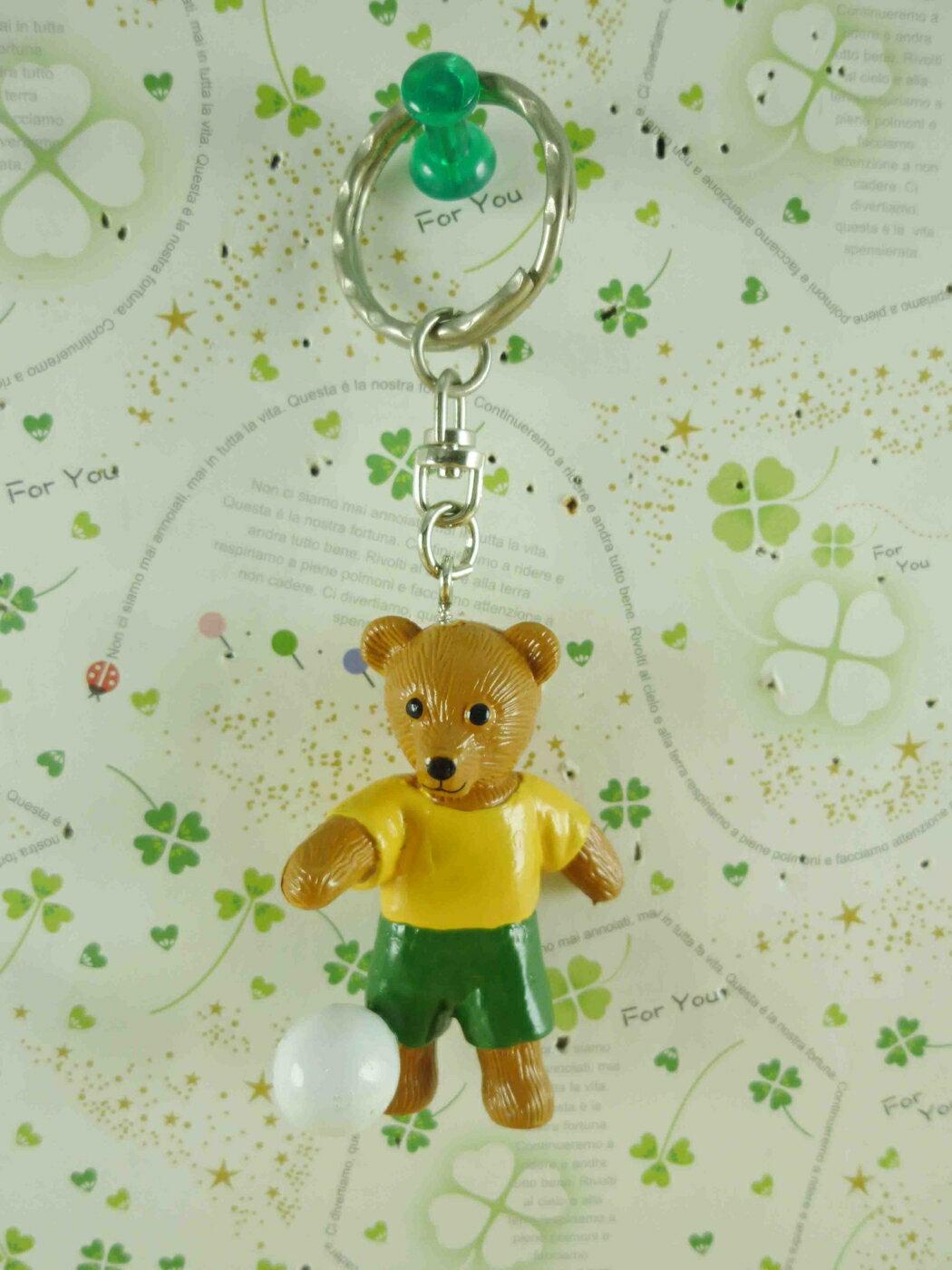 【震撼精品百貨】泰迪熊 Teddy Bear 鑰匙圈-足球 震撼日式精品百貨