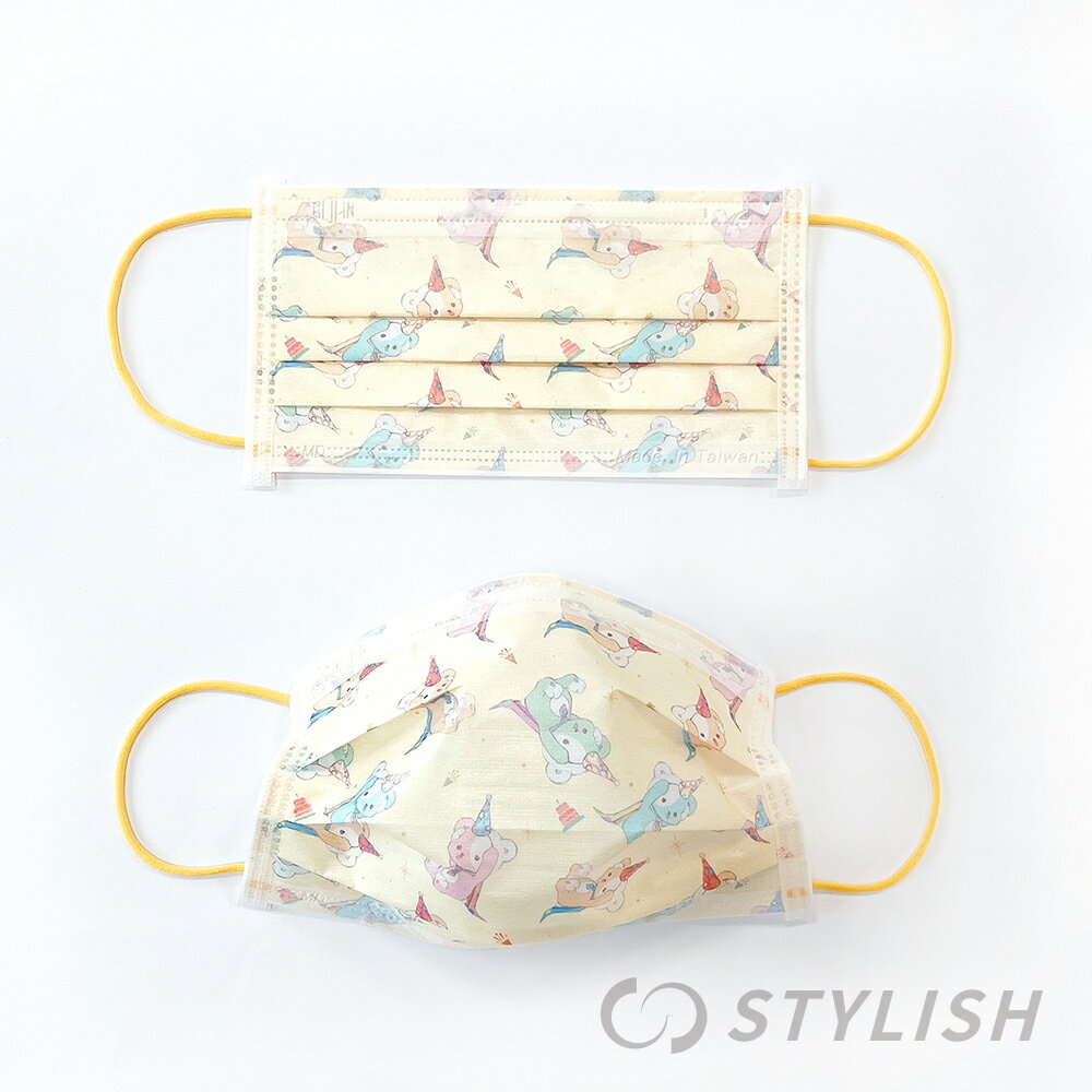 【STYLISH史戴利】派對熊熊 機能運動MIT&MD雙鋼印兒童醫療口罩30入/盒
