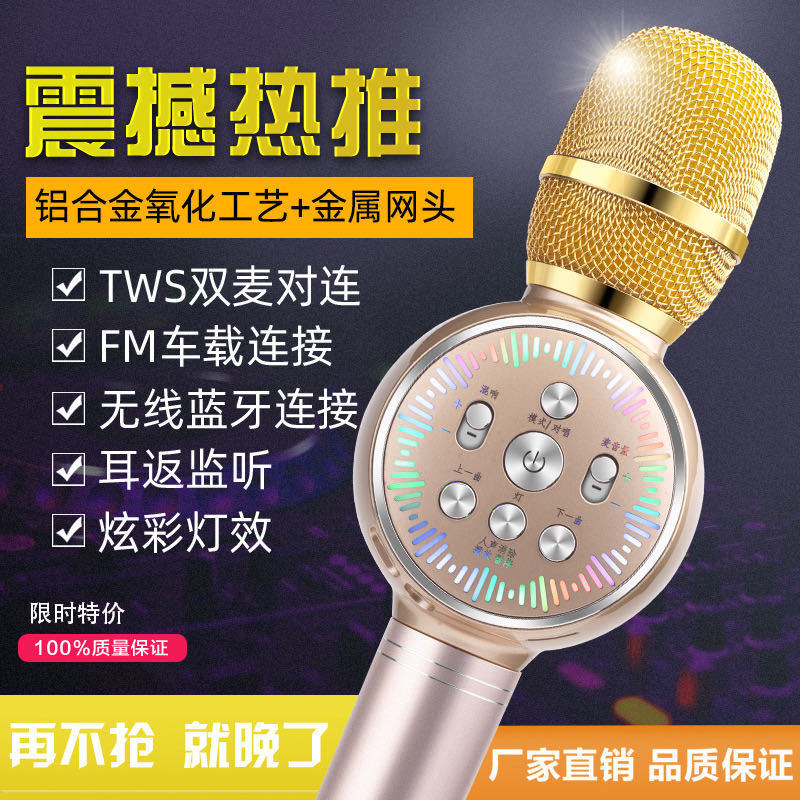 新款跨境L999麥克風無線對唱話筒動圈式車載FM手機K歌 一體麥克風【北歐居家生活】