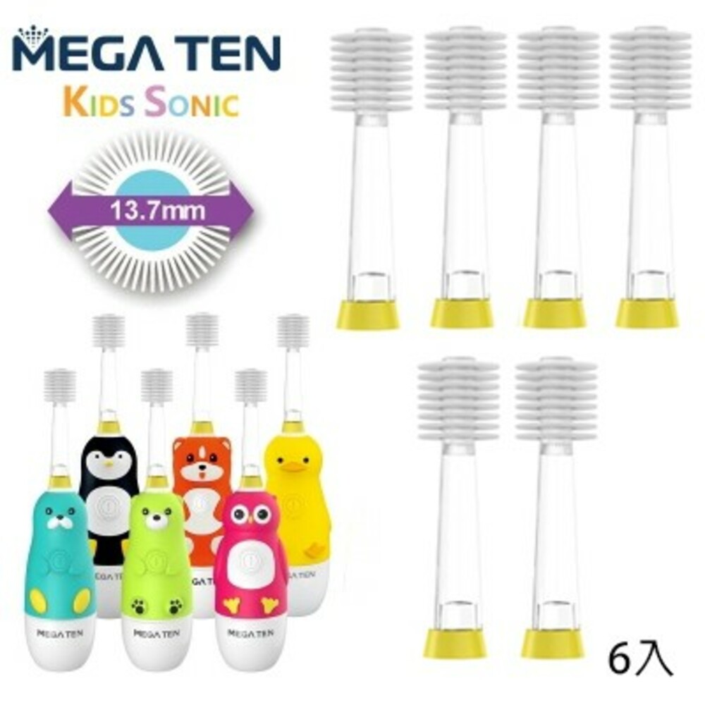 【牙齒寶寶】頂級款 Vivatec 360度深入清潔齒縫 Mega Ten 360度牙刷替換刷頭6入