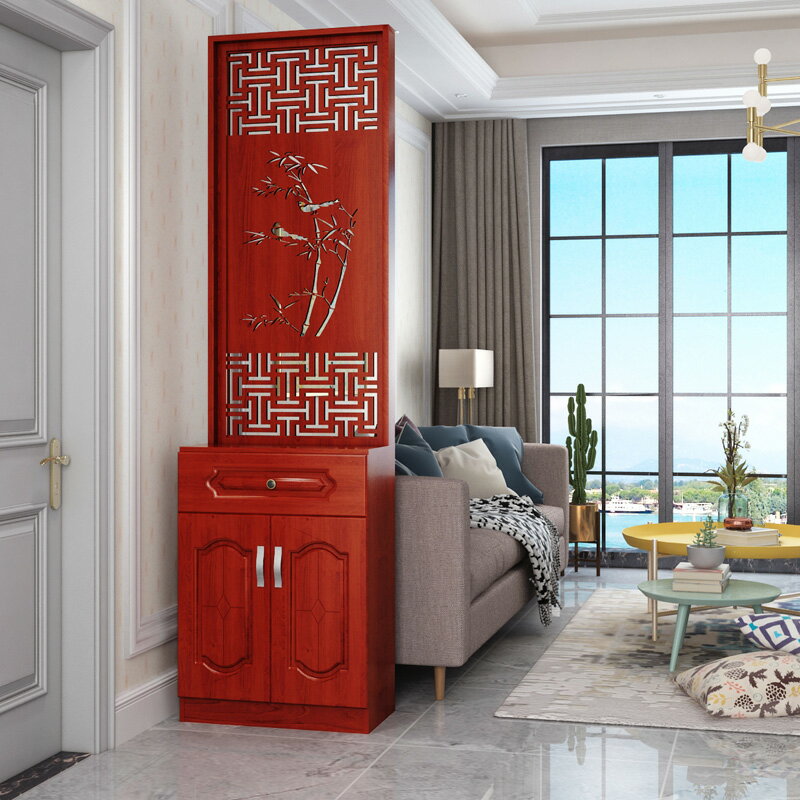 中式屏風 隔斷 客廳 簡約現代 時尚裝飾小戶型 置物架 進門雙麵玄關 櫃 子