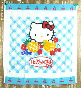 【震撼精品百貨】Hello Kitty 凱蒂貓 中方巾 水果 藍色 震撼日式精品百貨