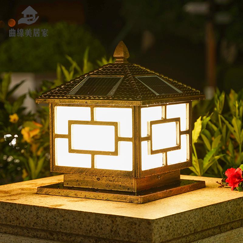 限時折扣！太陽能圍墻柱頭庭院燈 墻頭柱子室外防水別墅花園大門燈 庭院裝飾Q9/16