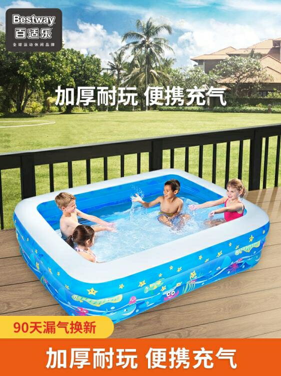 充氣泳池 兒童游泳池家用寶寶泳池可折疊小孩家庭室外充氣水池大型 米家家居