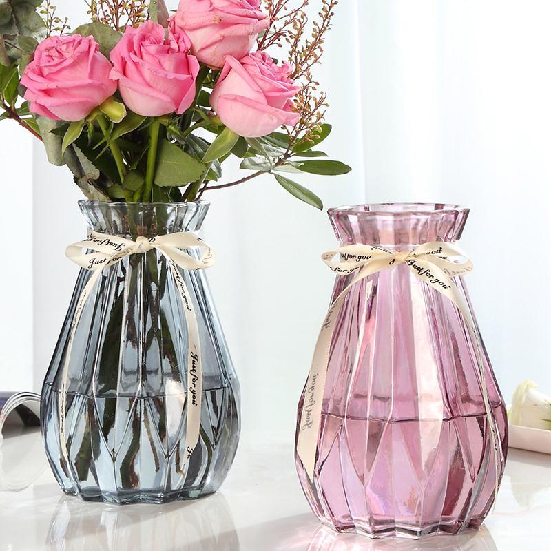 花瓶 玻璃透明水養客廳擺件鮮花插花瓶北歐簡約富貴竹幹花花瓶--極有家創意生活館