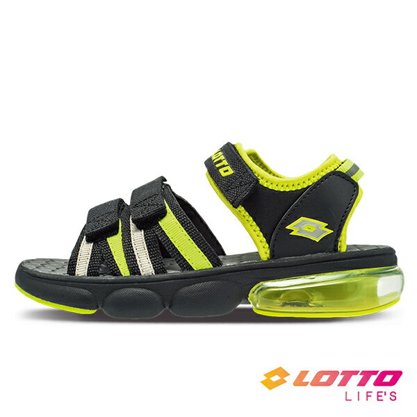 LOTTO樂得-義大利第一品牌 童款織帶氣墊涼鞋 [LT1AKS3200] 黑【巷子屋】