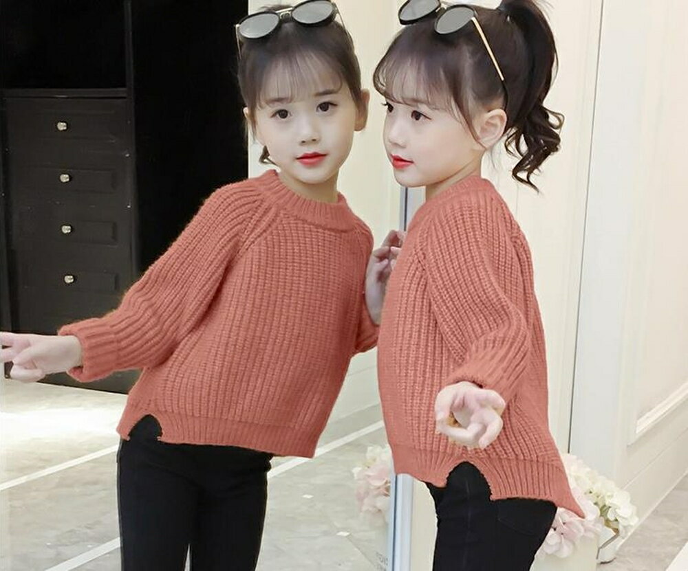 女童毛衣 童裝女童針織套頭毛衣中大兒童韓版洋氣時髦打底衫潮 瑪麗蘇
