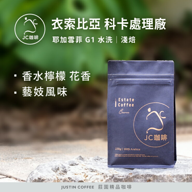 衣索比亞 耶加雪菲 科卡處理廠 G1 水洗 咖啡豆1包│淺焙【JC咖啡】半磅(230g) 莊園咖啡 新鮮烘焙
