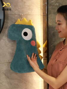 創意雙層卡通掛式吸水珊瑚絨擦手巾廚房衛生間家用可愛韓國搽手帕
