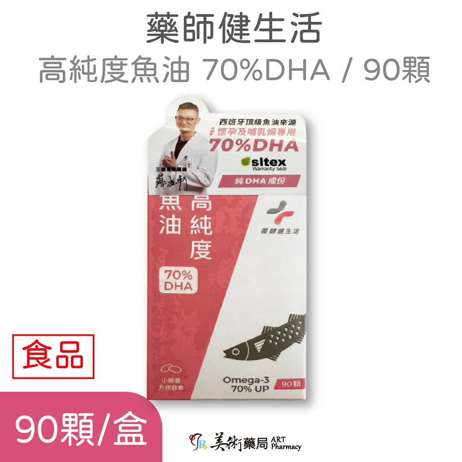 【藥師健生活】★西班牙頂級★ 高純度魚油70% DHA Omega-3 小膠囊 90顆裝