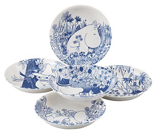 嚕嚕咪 青花瓷 餐盤 禮盒組(深盤5入) MOOMIN 日貨 碟 正版授權J00012786