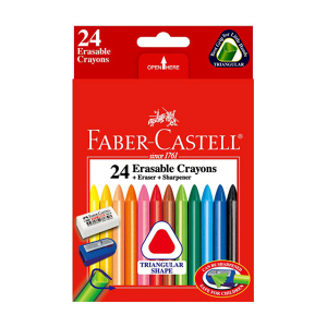 蠟筆 Faber-Castell 輝柏 24色三角可擦拭蠟筆 (122624 )