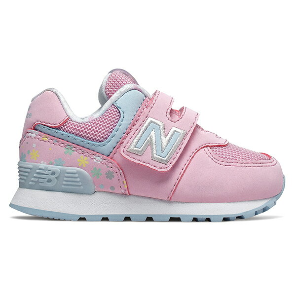 Shoestw【IV574KCR】NEW BALANCE NB574 運動鞋 黏帶 小童鞋 Wide 粉水藍 小花