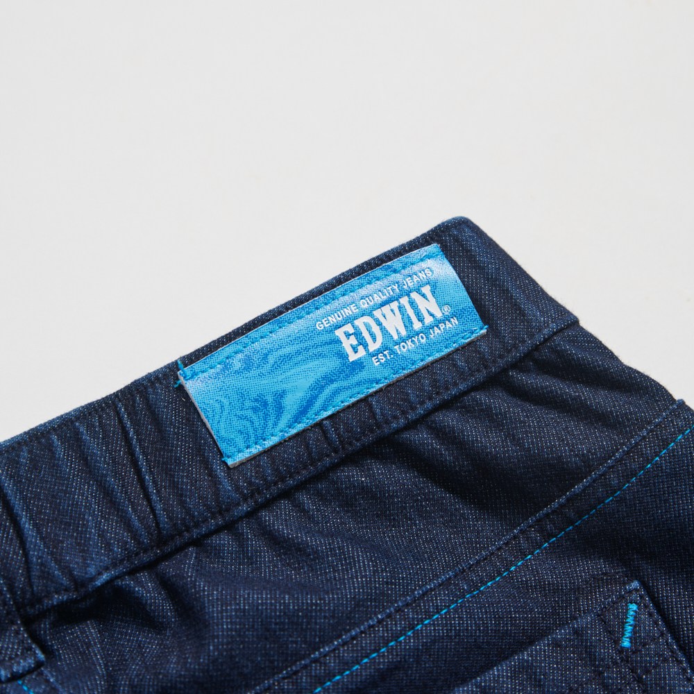 EDWIN 女款 EDGE x JERSEYS迦績 超彈力錐形束口牛仔褲 (原藍磨) 6