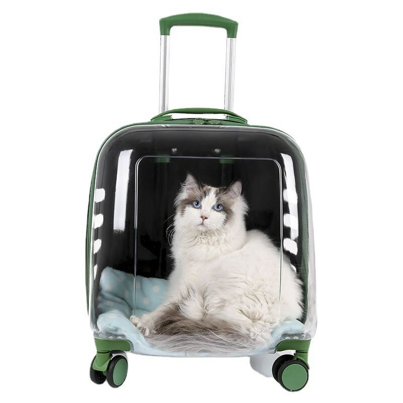 開發票 寵物推車/拉桿箱 寵物箱包網紅貓咪透明拉桿箱狗狗外出背包大容量貓狗包行李箱
