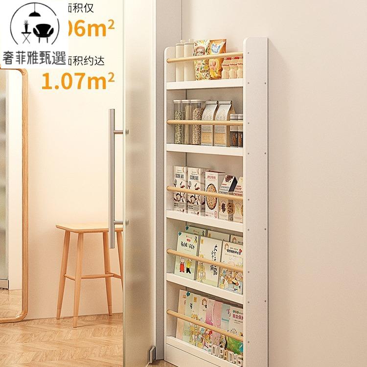實木書架置物架落地壁掛多層閱讀收納架家用過道繪本架門後薄