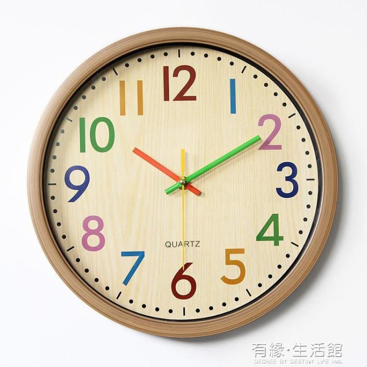 歐式掛鐘現代簡約客廳靜音無聲掛錶圓形石英鐘12寸30cm時尚時鐘錶 【年終特惠】