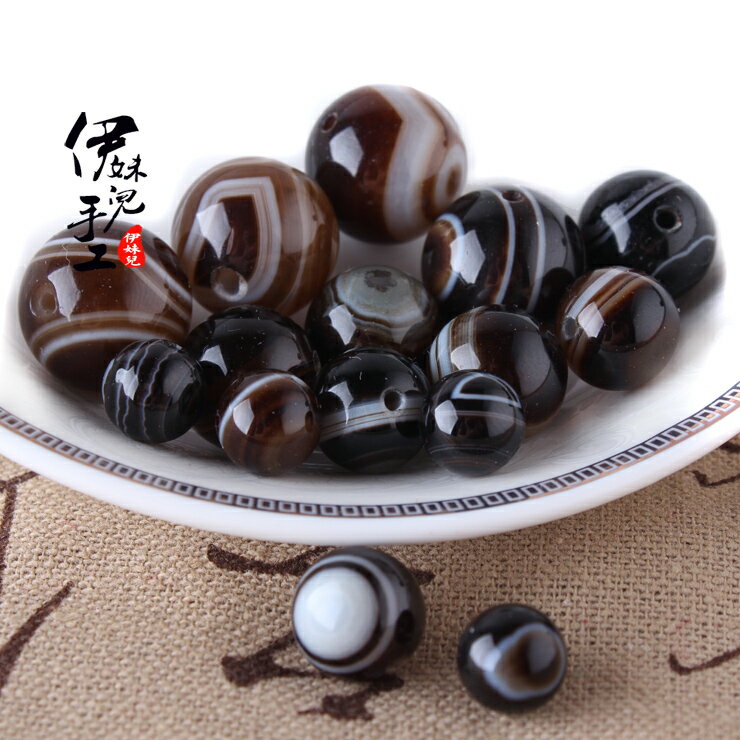 天然瑪瑙藏式纏絲天眼瑪瑙勒子 佛珠手鏈蠶絲圓珠隔珠菩提串珠