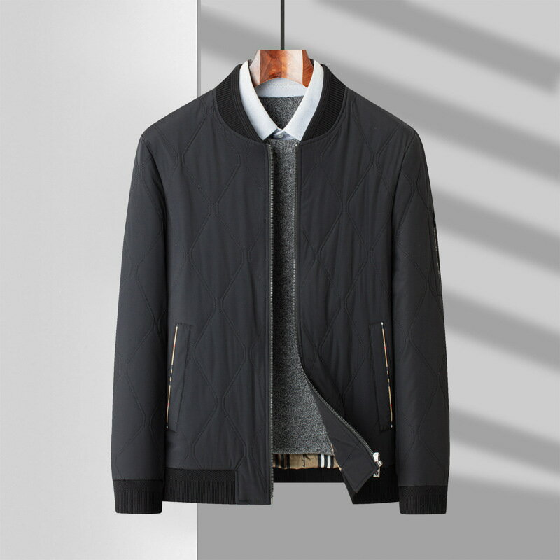 【巴黎精品】現貨+預購 鋪棉外套夾棉夾克-絲質立領輕便拉鍊男外套2色a1iy7