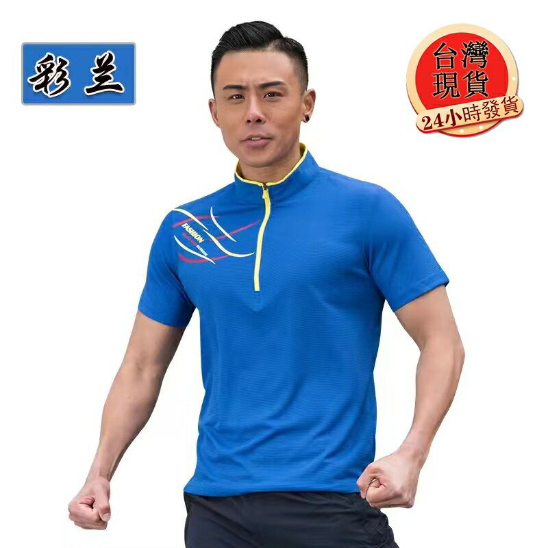 【臺灣現貨】L-5XL大尺碼立領男生短袖T恤 情侶款登山排汗衣 彈力透氣戶外速乾衣 運動跑步短袖運動T恤 機能衣 排汗衫