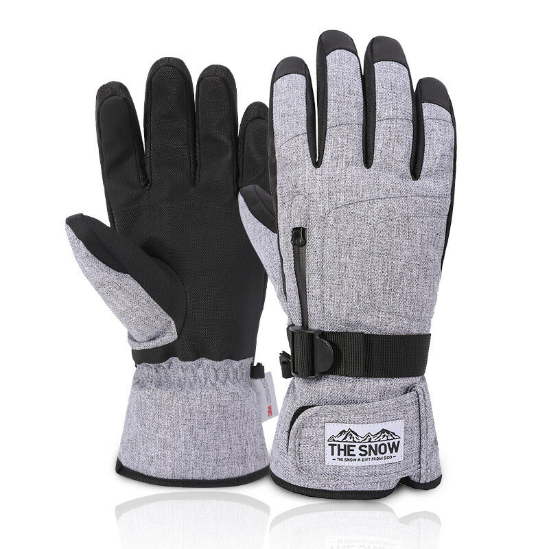 男士滑雪手套保暖冬季防風加絨滑雪防滑運動防水防寒觸屏加絨手套「新年特惠」